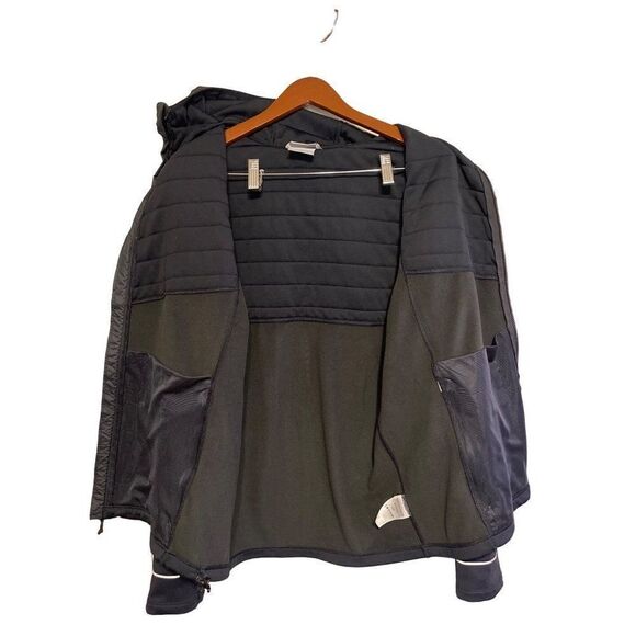 COLUMBIA Black Hooded Sports Jacket with Thumbholes Size Med - Picture 9 of 15